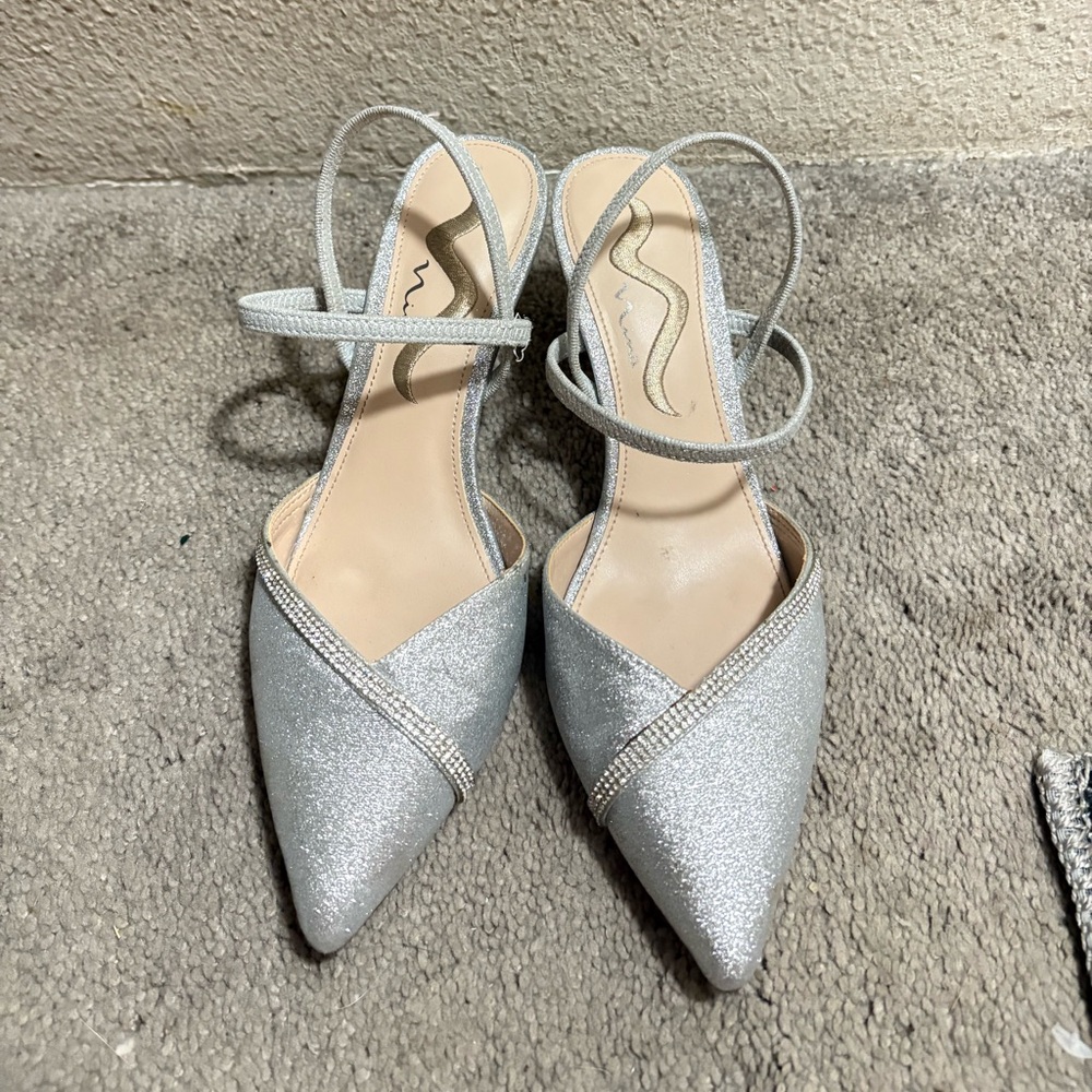 Nina Silver Glitter Heels